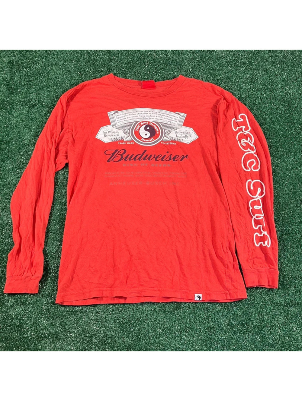 Budweiser T & C surf red long sleeve shirt size medium